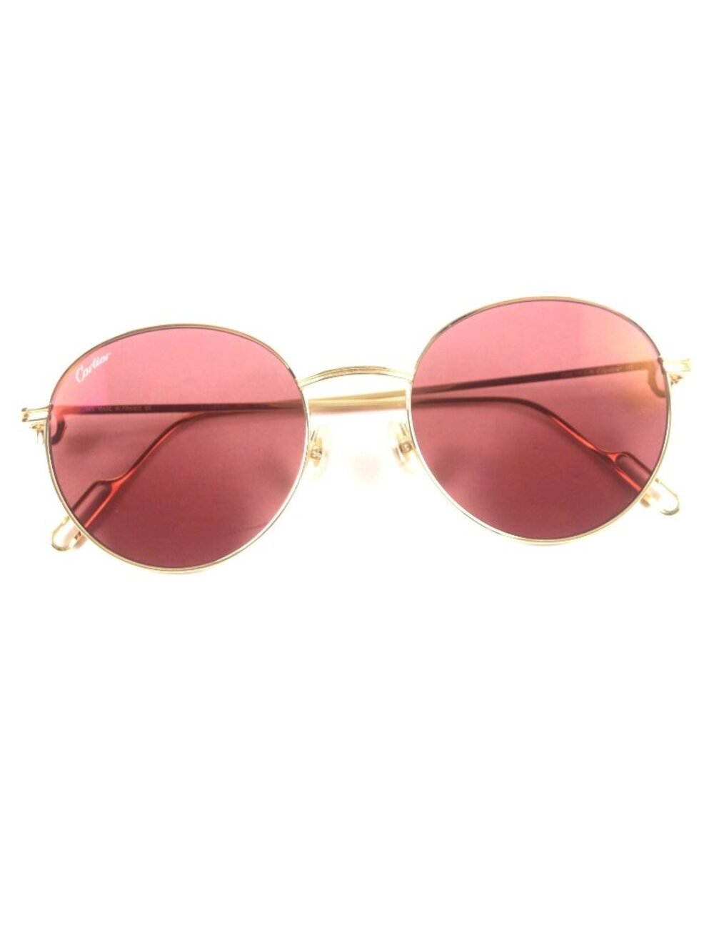 Cartier 003 Signature C de Cartier Boston Sunglasses Gold Demo Lens Eyewear